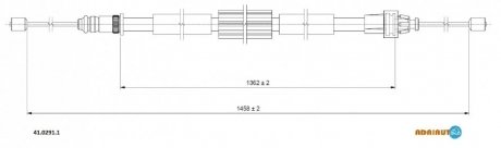 RENAULT Трос ручного тормоза задн. лев. CLIO (III) 06- ADRIAUTO 41.0291.1