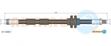 RENAULT шланг тормозной передн. лев/пр 515мм Kangoo 08- ADRIAUTO 41.1209.1