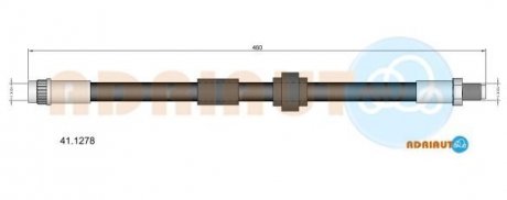RENAULT Гальмівний шланг передній KANGOO 1.6/1.9 01- Renault Kangoo ADRIAUTO 41.1278