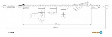 TOYOTA Трос ручного тормоза прав. 1984/1763 мм COROLLA Verso 04- ADRIAUTO 52.0247.2