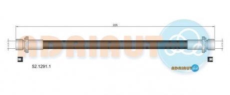 Шланг тормозов. передн. лев. TOYOTA YARIS 06- ADRIAUTO 52.1291.1