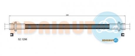 Шланг гальм. передн. TOYOTA 4 RUNNER III Toyota Land Cruiser, Verso, Lexus GX ADRIAUTO 52.1296