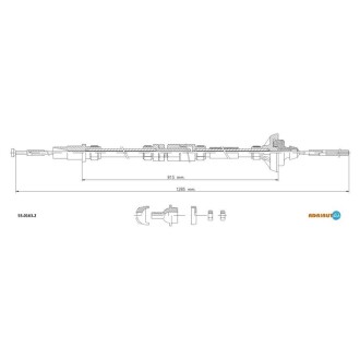 VW Трос сцепления (мех. регул.) Т4 90- (1287/687+230) ADRIAUTO 55.0163.2