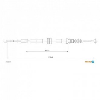 VW Трос ручного тормоза прав/лев Caddy 04-. (1705/540mm) Volkswagen Caddy ADRIAUTO 55.0224.1