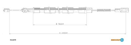 VW трос ручного гальма TRANSPORTER 7 Volkswagen Transporter ADRIAUTO 55.0279