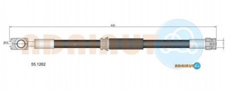 Тормозной шланг Passat 05- (615mm) Volkswagen Passat ADRIAUTO 55.1262