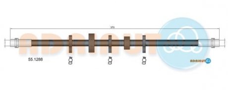 VW Тормозной шланг левый TRANSPORTER T4 1.9-2.8 90- ADRIAUTO 55.1288