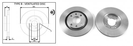 Диск тормозной передний (кратно 2) PEUGEOT 206 Хэтчбек (2A/C) (08/98-) APPLUS APLUS 61341AP