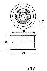 Ролик модуля натягувача ременя ASHIKA 45-05-517