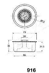 Ролик модуля натягувача ременя ASHIKA 45-09-916