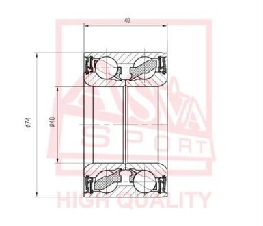 Купить ПОДШИПНИК СТУПИЧНЫЙ ПЕРЕДНИЙ (40X74X40X40) (MAZDA 323 BJ 1998-2002 MAZDA PREMACY ASVA dac 40740040 (фото1) подбор по VIN коду, цена 847 грн.