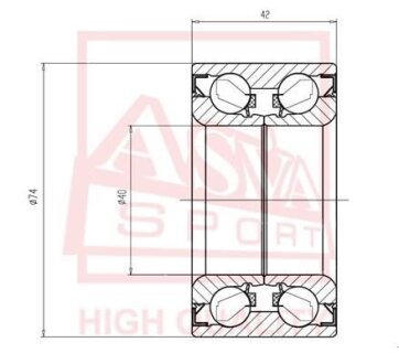 ПОДШИПНИК СТУПИЧНЫЙ 40X74X42X42 (TOYOTA COROLLA AE100EE100CE100 1991-199) ASVA dac 40740042
