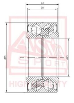 ПОДШИПНИК СТУПИЧНЫЙ ПЕРЕДНИЙ (43X79X41X38) (HONDA CR-V RD1RD2 1997-2001 HONDA HR Honda Jazz, CR-Z ASVA dac4379004138