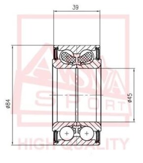 ПОДШИПНИК СТУПИЧНЫЙ ПЕРЕДНИЙ (HYUNDAI SANTA FE 2000-) ASVA dac45840041-39