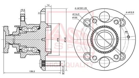 СТУПИЦА ЗАДНЯЯ (HYUNDAI SONATA EF 2002-, ABS-TYPE) ASVA hywh-007a47