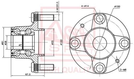 СТУПИЦА ЗАДНЯЯ (MAZDA DEMIO DW3DW5 1998-2002) ASVA mzwhdwr