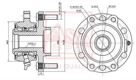 СТУПИЦА ПЕРЕДНЯЯ (NISSAN PATHFINDER R51M 2005-) ASVA nswh-r51f