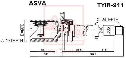 ШРУС ВНУТРЕННИЙ ПРАВЫЙ 24X40X24 (TOYOTA RAV4 ACA3#,ALA3#,GSA33,ZSA3# 2005-2012) ASVA tyir911