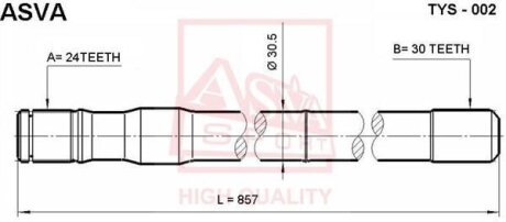 ПОЛУОСЬ ЛЕВАЯ 24X857X24 (LAND CRUISER 80) ASVA tys-02