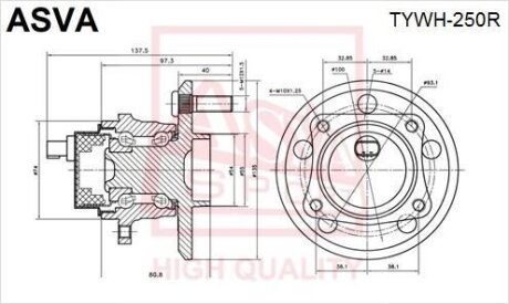 СТУПИЦА ЗАДНЯЯ С ДАТЧИКОМ АБС (AVENSIS AZT250 2003-2008) ASVA tywh-250r