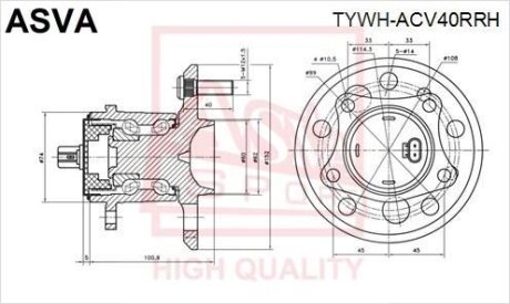 СТУПИЦА ЗАДНЯЯ ПРАВАЯ (TOYOTA CAMRY ACV30MCV30 2001-2006) ASVA tywh-acv40rrh