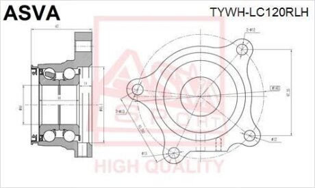 ПОДШИПНИК ЗАДНЕЙ ЛЕВОЙ СТУПИЦЫ (TOYOTA LAND CRUISER PRADO 120 2002- TOYOTA LEXUS ASVA tywhlc120rlh