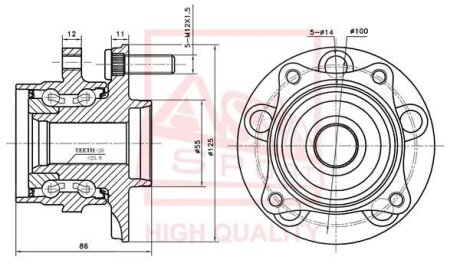 СТУПИЦА ПЕРЕДНЯЯ (TOYOTA PRIUS NHW20 2003-2009) ASVA tywh-nhw20f