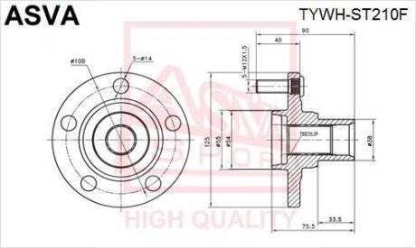 СТУПИЦА ПЕРЕДНЯЯ (TOYOTA CARINA E AT190ST191CT190 1992-1997) ASVA tywh-st210f