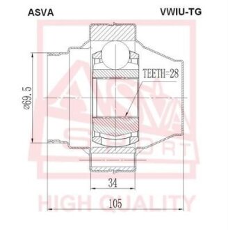 ШРУС ВНУТРЕННИЙ 28x112 (VOLKSWAGEN TOUAREG 2003-2010) Audi Q7, Volkswagen Touareg ASVA vwiu-tg