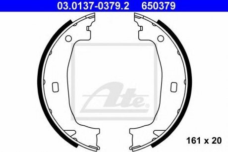 Гальмівні колодки барабанні BMW F20, E91, E90, E46, E82, F30, E92, E93, E81, E88, F21 ATE 03.0137-0379.2