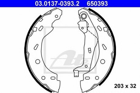 Колодки гальмівні барабанні Комплект Smart Fortwo, Roadster ATE 03013703932