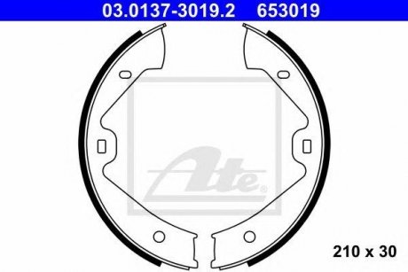 Купить Колодки тормозные барабанные Комплект Porsche Cayenne, Volkswagen Touareg ATE 03013730192 (фото1) подбор по VIN коду, цена 3923 грн.