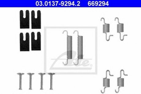 Монтажний комплект колодки Toyota Previa, Rav-4, Lexus LS, GS, IS, Toyota Avensis ATE 03013792942