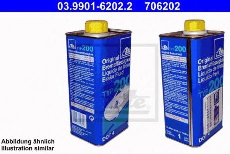 Купить Жидкость тормозная DOT 4 BRAKE FLUID TYP 200 ATE 03.9901-6202.2 (фото1) подбор по VIN коду, цена 825 грн.