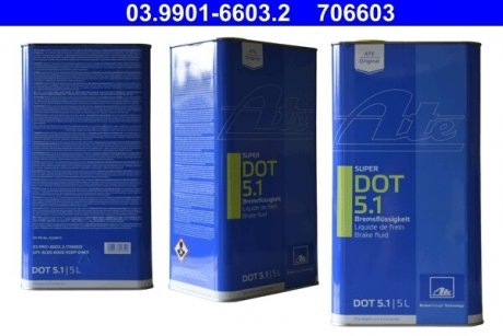 Жидкость тормозная Super DOT 5.1 (5L) ATE 03.9901-6603.2