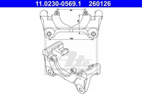 Купити Кронштейн суппорта Audi A6, A4 ATE 11023005691 (фото1) підбір по VIN коду, ціна 4353 грн.