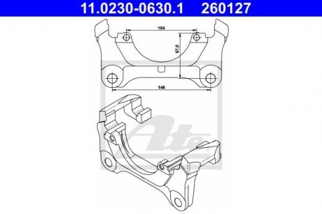 Купити Скоба гальмівного супорта Audi A6, Allroad ATE 11023006301 (фото1) підбір по VIN коду, ціна 4472 грн.