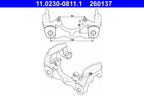 Купити Скоба гальмівного супорта Volkswagen Touareg, Multivan, Transporter ATE 11023008111 (фото1) підбір по VIN коду, ціна 3955 грн.