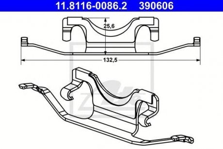 Комплект монтажний колодок Mercedes CLS-Class, W212, S212 ATE 11.8116-0086.2