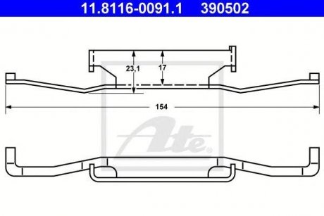 Купити Пружина гальмівних колодок BMW E30, E12, E28 ATE 11.8116-0091.1 (фото1) підбір по VIN коду, ціна 238 грн.