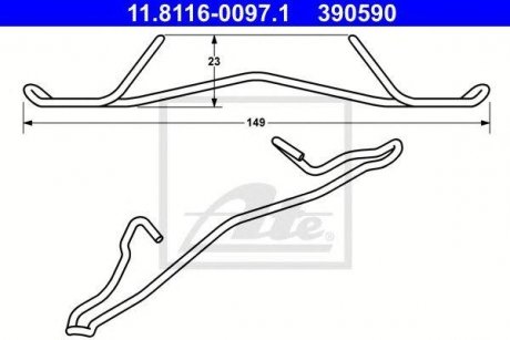 Пружина тормозных колодок ATE 11.8116-0097.1