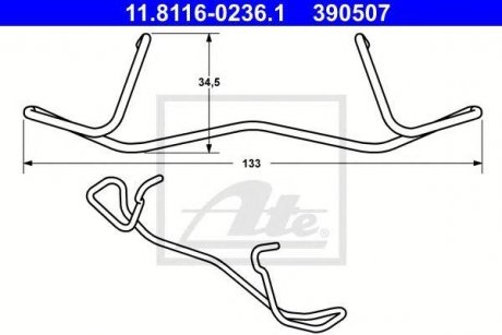 Купить Комплект монтажний колодок Volvo S80, XC70, V70, S60 ATE 11.8116-0236.1 (фото1) подбор по VIN коду, цена 366 грн.