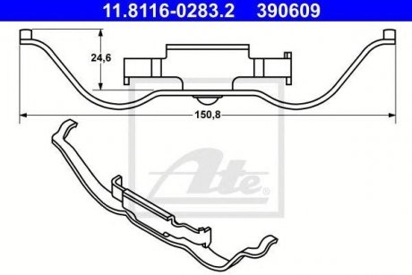 Купить Комплект монтажний колодок Land Rover Range Rover ATE 11.8116-0283.2 (фото1) подбор по VIN коду, цена 218 грн.