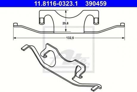 Купить Комплект монтажний колодок Mercedes W251, W220, S211, W211, GL-Class, CLS-Class, M-Class ATE 11.8116-0323.1 (фото1) подбор по VIN коду, цена 255 грн.