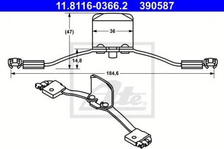 Купить Комплект монтажний колодок Volvo S80, XC90, XC70, S60 ATE 11.8116-0366.2 (фото1) подбор по VIN коду, цена 652 грн.