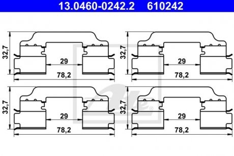 Комплектующие для тормозных колодок Renault Kangoo ATE 13046002422