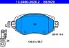 Купити Колодки гальмівні дискові, Комплект Renault Megane ATE 13046026202 (фото1) підбір по VIN коду, ціна 2074 грн.