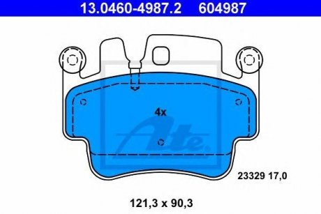 Колодки тормозные дисковые, Комплект Porsche 911, Cayman, Boxster ATE 13046049872