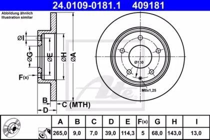 Тормозной диск Mazda 3 ATE 24010901811