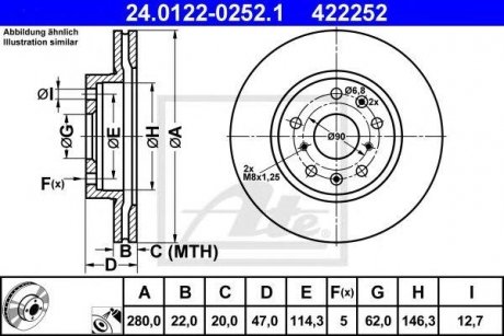 Тормозной диск Suzuki SX4 ATE 24.0122-0252.1